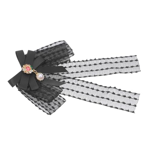 ROMISBABA Vintage Brosche Schleife aus Chiffon mit Perlen und Legierung Zarter Schal Pin für Damen Stilvolle Fliegenbrosche für Hochzeit Festliche Anlässe Femininer Schmuck für Hemden von ROMISBABA