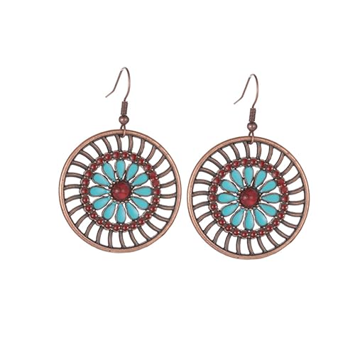 ROMISBABA Vintage Damen Ohrhänger Rund Perforiert Hollow Out Earbob Modisch Leichter Ohrschmuck Kreativ und Langlebig für Alltag und Geeignet von ROMISBABA