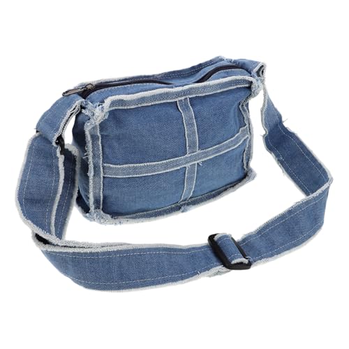 ROMISBABA Vintage Denim Mini Schultertasche Damen Umhängetasche Leicht Mit Fächern Vielseitig Für Alltag Freizeit Elegant von ROMISBABA