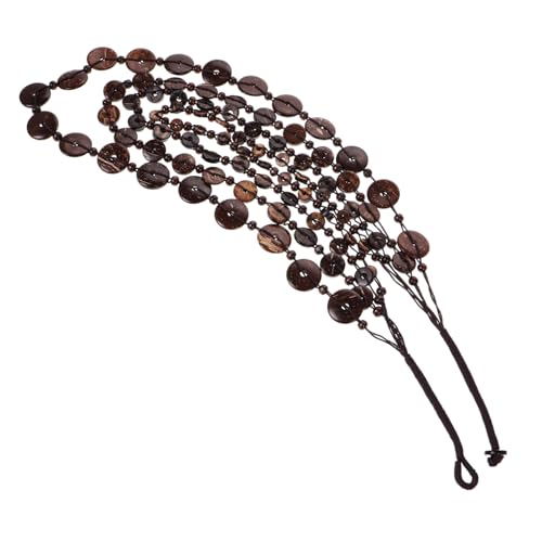 ROMISBABA Vintage Handgefertigte Halskette Kokosnussschalen Perlen Mehrlagig Boho Style Natürliche Holzperlen Lange Damen Kette Einzigartiger Retro Schmuck für Alltag und von ROMISBABA