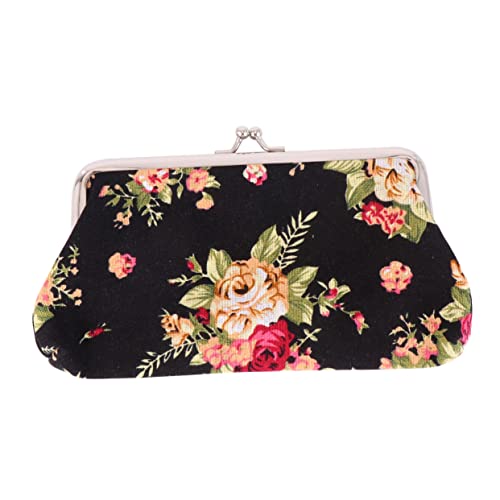 ROMISBABA Vintage Hasp Geldbörse Mit Blumenstickerei Langlebige Canvas Clutch Für Damen Für Karten Münzen Und Persönliche Gegenstände Stilvolle Und Praktische Aufbewahrung von ROMISBABA