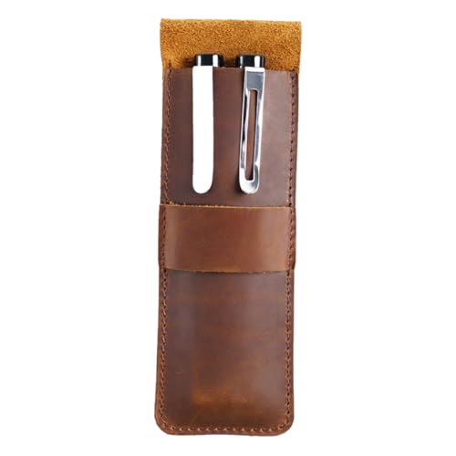 ROMISBABA Vintage Leder Federmäppchen aus Langlebigem Rindsleder Eleganter Stiftebeutel im Retro Stil Praktischer Schreibgeräte Organizer für Büro und Alltag Kompakte Pen Tasche für von ROMISBABA