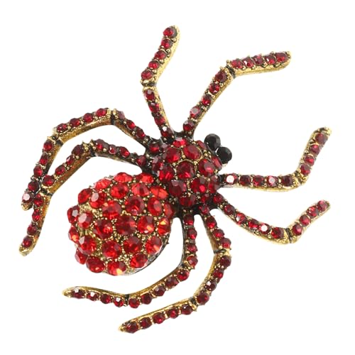 ROMISBABA Vintage Rote Halloween Spinnenbrosche mit Strass Dekorative Anstecknadel für Kleidung Schal Hut und Taschen Langlebiger Modischer Schmuck für Damen und Herren von ROMISBABA