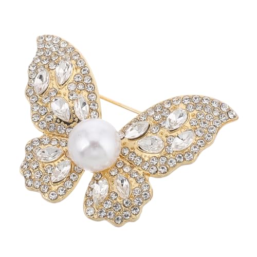 ROMISBABA Vintage Schmetterling Brosche Damen Zinklegierung mit Strasssteinen Vielseitiger Mode Ansteckpin für Kleidung Mäntel Schals und Taschen Eleganter Schmuck für Frühling Hochzeit und von ROMISBABA