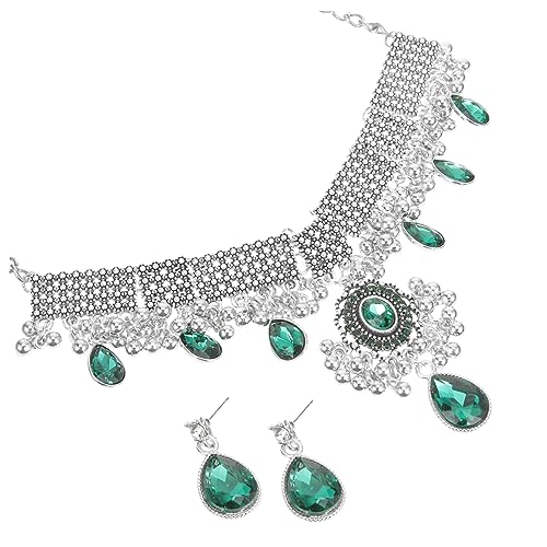 ROMISBABA Vintage Schmuckset Damen Perlen Anhänger Halskette und Ohrstecker Set Retro Design mit Wassertröpfchen Eleganter Halsschmuck für Hochzeit Party und Besondere Anlässe von ROMISBABA