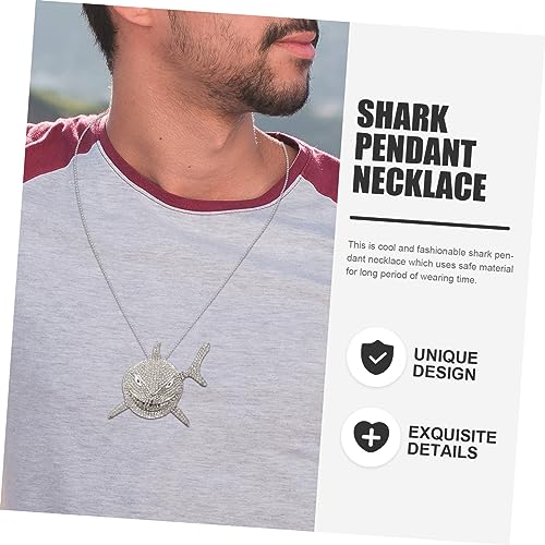 ROMISBABA Vintage Shark Halskette Damen Statement Modeschmuck Kette Leichter Metall Anhänger Punk Design für Strandparty und Alltag Modisches für Frauen von ROMISBABA