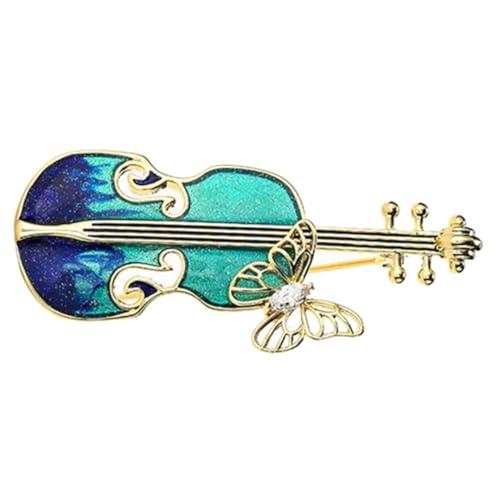 ROMISBABA Vintage Violin Brosche für Damen Kreative Anstecknadel zur Dekoration von Kleidung Schals und Hochwertiger Schmuck Robustem Legierungs Material für Musikliebhaber von ROMISBABA