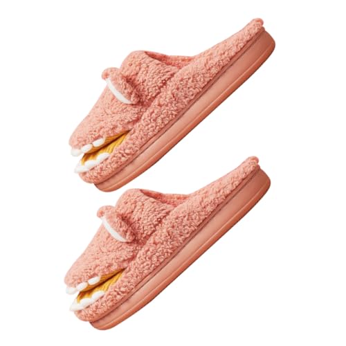 ROMISBABA Warme Baumwoll Hausschuhe mit Cartoon Krokodil Motiv Rutschfeste Langlebige Innenschuhe für Damen und Herren Gemütliche Winter Pantoffeln für Zuhause Schlafzimmer Büro und von ROMISBABA