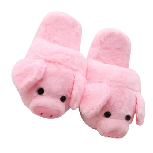 ROMISBABA Warme Damen Hausschuhe Plüsch Schweinchen Rutschfest Flauschige Indoor Pantoffeln Komfortable Home Slippers von ROMISBABA