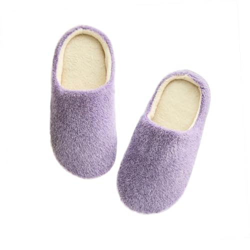 ROMISBABA Warme Hausschuhe Damen und Herren Plüsch Pantoffeln Weiche Flauschige Rutschfeste Indoor Slippers mit Flexiblem Leichten Geräuscharmen Sohlen Geeignet für Winter und Reise von ROMISBABA