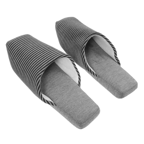ROMISBABA Warme Herren Hausschuhe Gestrickt Gestreift Quadratischer Zehenbereich Rutschfeste Sohle Angenehm Für Holzfußböden Indoor Wohnzimmer von ROMISBABA