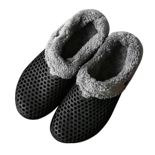 ROMISBABA Warme Herren Hausschuhe mit Plüschfutter Rutschfeste Dicke Sohle Gemütliche Gepolsterte Pantoffeln für Kalte Winter Geeignet als Weihnachts Hausschuhe für Haushalt Schwarz ROMISBABA Warme Herren Hausschuhe mit Plüschfutter Rutschfeste Dicke Sohle Gemütliche Gepolsterte Pantoffeln für Kalte Winter Geeignet als Weihnachts Hausschuhe für Haushalt Schwarz von ROMISBABA