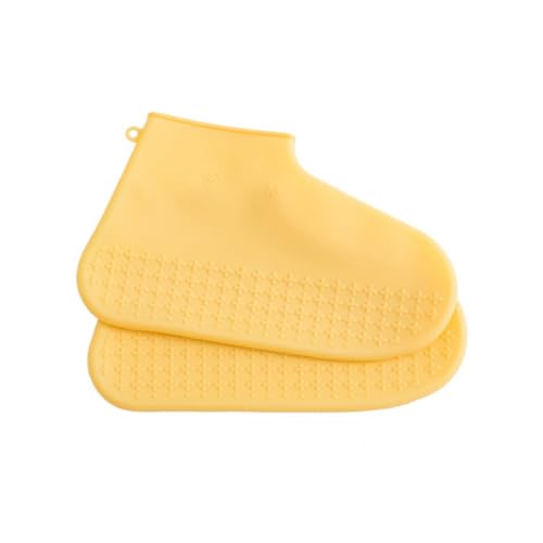 ROMISBABA Wasserdichte Silikon Überschuhe Gelb Rutschfest Strapazierfähig Outdoor Schuhschutz für Herren Damen Schutz vor Regen und Schmutz von ROMISBABA