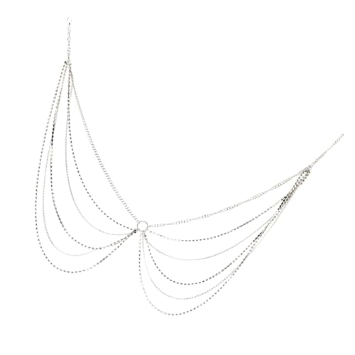 ROMISBABA Wasserfeste Mehrlagige Strass Taillenkette Damen Bikini Körperkette Modische Beach Waist Chain für Party und Strandaccessoire von ROMISBABA