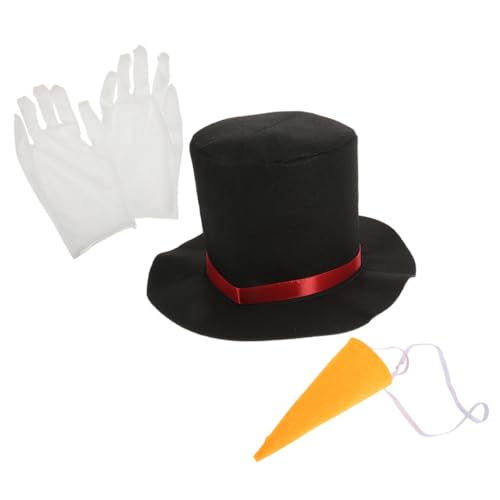ROMISBABA Weihnachtlicher Schneemann Kostüm Teilig mit Hut Karottennase und Handschuhen DIY Schneefigur Verkleidung Zubehör für Festliche Winterdeko und Kreative Bastelsets von ROMISBABA