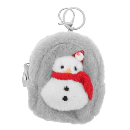 ROMISBABA Mini Kawaii Plüsch Geldbörse Für Frauen Niedlicher Schneemann Schlüsselanhänger Kompakte Münztasche Für Kleingeld Und Kopfhörer Für Weihnachten Und Alltag von ROMISBABA