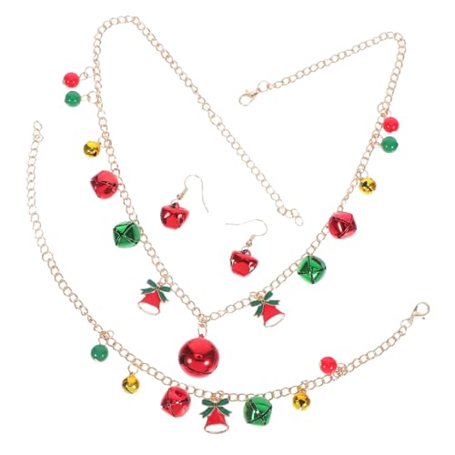 ROMISBABA Weihnachtsschmuck-set mit Klingenden Glöckchen Halskette Armband Ohrringe Damen Festliche Weihnachts-party Schmuck Vielseitig Kombinierbar Gefertigt von ROMISBABA