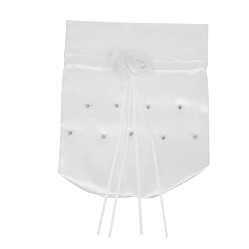 ROMISBABA Weiße Drawstring Wedding Bag Handtasche für Braut und Brautjungfern Leichte Satin Bridal Handbag mit Handlichem Zugbandverschluss als Hochzeitsgeschenktüte und Party Accessoire von ROMISBABA