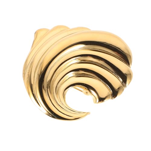 ROMISBABA Wellenbrosche Goldfarbene Anstecknadel Kreatives Design Damen Mantel Jacke Schmuck Schal Accessoire Robust Langlebig von ROMISBABA