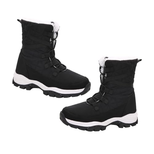 ROMISBABA Winterstiefel Damen Mid High Warm Gefüttert Komfortabel Rutschfest Weiche Plüschsohle Outdoor Schneeschuhe Schwarz ROMISBABA Winterstiefel Damen Mid High Warm Gefüttert Komfortabel Rutschfest Weiche Plüschsohle Outdoor Schneeschuhe Schwarz von ROMISBABA