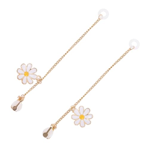 ROMISBABA Wireless Earphone Anti lost Chain mit Zarten Gänseblümchen Ohrclips für Damen Langlebige Ohrkette Schützt Kabellose Kopfhörer vor Verlust Modisches Schmuck accessoire für Alltag von ROMISBABA