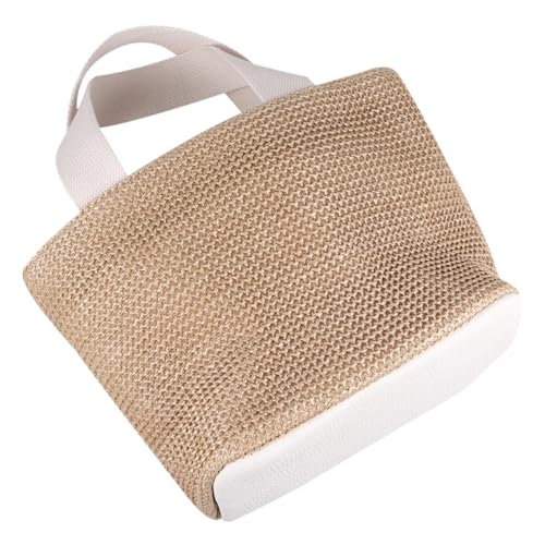 ROMISBABA Woven Shoulder Bag Damen Handtasche Beige Sommer Strandtasche Geflochtene Umhängetasche Vintage Stil Leicht Tragbar für Outdoor und Alltag von ROMISBABA