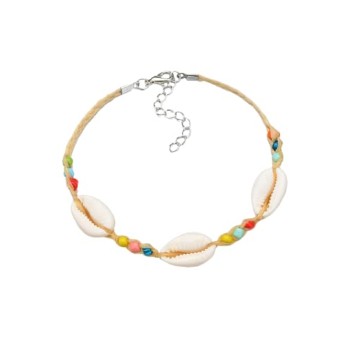 ROMISBABA natürliche Muschel Fußkettchen frauengeschenk modeschmuck Shell Bangle Geburtstagsgeschenke Natural Shell Anklet muschelarmbänder Perlen klobig Hülse Handgelenkskette Damenarmband von ROMISBABA