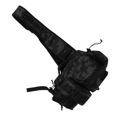ROMISBABA wasserdichte Multifunktions Angelrucksack mit Tarnmuster Outdoor Umhängetasche für Männer Langlebige Angelgeräte Aufbewahrungstasche Tragbar mit Reparaturset für Angeln Wandern von ROMISBABA