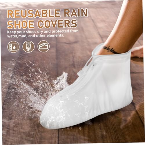 ROMISBABA wasserdichte Überschuhe XL rutschfeste PVC Schuhschutz Überzieher mit Verstärkter Sohle Wiederverwendbar Schmutzabweisend für Outdoor Radfahren Wandern Regenwetter von ROMISBABA