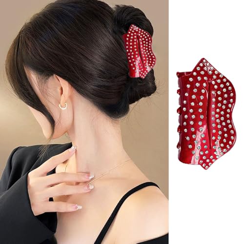 1 Packung Valentinstag Haarspangen für Frauen Weinrot Sexy Lippen Exquisite Klauenclips für dickes oder dünnes Haar Kristall Strass Design Haarklammer Clip Valentinstag Haarspange Haarschmuck Styling 1 Packung Valentinstag Haarspangen für Frauen Weinrot Sexy Lippen Exquisite Klauenclips für dickes oder dünnes Haar Kristall Strass Design Haarklammer Clip Valentinstag Haarspange Haarschmuck Styling von ROMODIYA