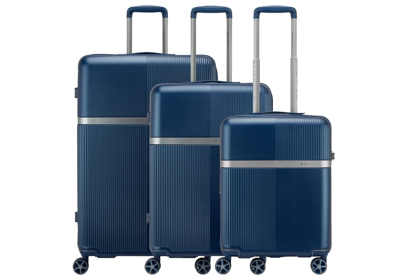 RONCATO Kofferset AirGlam - 4-Rollen-Trolley Set 3tlg. erw. (blu notte) von RONCATO