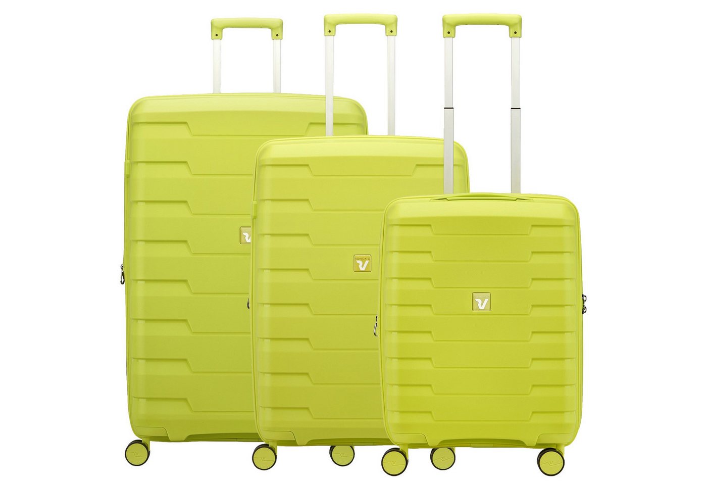 RONCATO Kofferset Skyline 2.0 - 4-Rollen-Trolley-Set 3tlg. (cyber lime), 4 Rollen Rollen von RONCATO