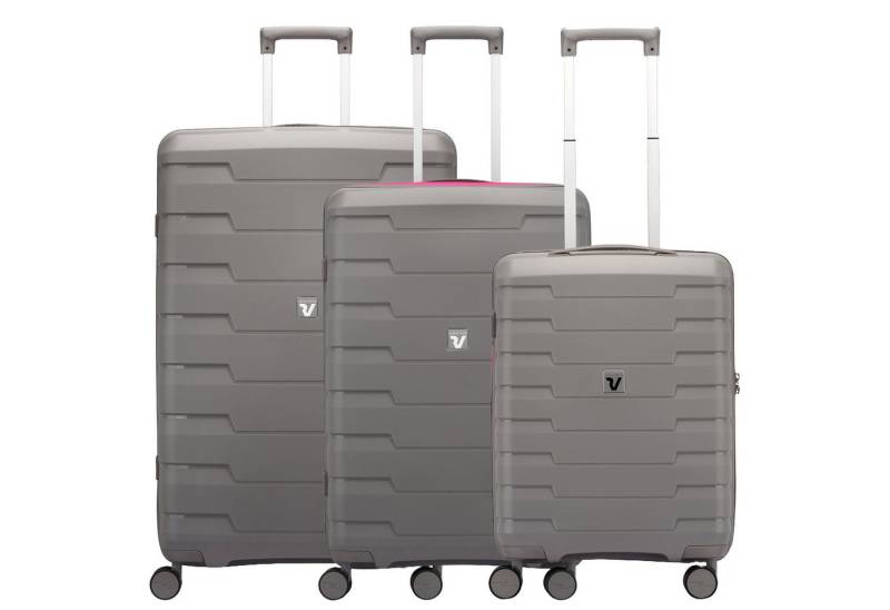 RONCATO Kofferset Skyline 2.0 Neon - 4-Rollen-Trolley-Set 3tlg. (grau), 4 Rollen Rollen von RONCATO