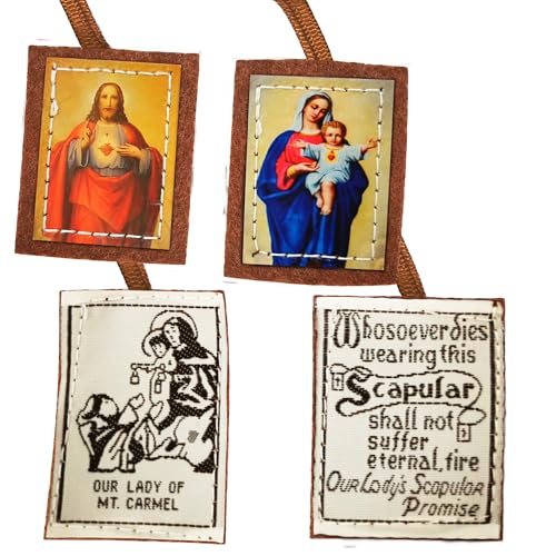 Braune Skapulars katholische Halskette für Frauen, Our Lady of Mount Carmel, handgefertigt, Escapularios Morado Catolicos, Geschenk von Marie Julie Jahenny für Frauen, Kirche, religiöse Dekoration von RONDURE