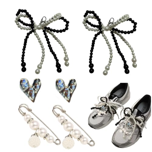 RONGHUA 6-teiliges Schuh-Charm-Set – dekorative Anstecknadeln, Schleifen, Perlen-Charms für Sneaker, Hochzeitsaccessoires für Frauen, Brautjungfern RONGHUA 6-teiliges Schuh-Charm-Set – dekorative Anstecknadeln, Schleifen, Perlen-Charms für Sneaker, Hochzeitsaccessoires für Frauen, Brautjungfern von RONGHUA