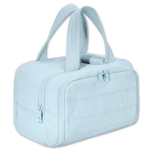 Cureaway Reise-Kosmetiktasche, große, weit zu öffnende Reise-Kosmetiktasche, 4-in-1-Multifunktions-Kulturtasche für Damen, Kulturbeutel, tragbarer Hänge-Organizer (Blue) von RONGJUEOZ