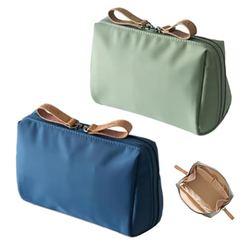 Strealinem Streamline Reise-Make-up-Tasche für Damen, tragbare, wasserdichte Mini-Make-up-Tasche für den täglichen Gebrauch, multifunktionale (Blue+Green) von RONGJUEOZ