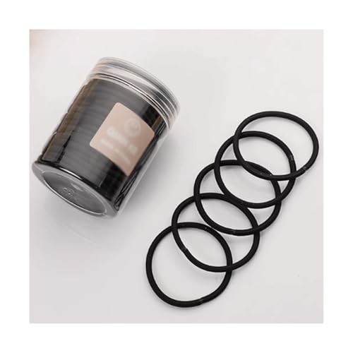 haargummi 40 Stück schwarze Haargummis in Dosen, 4 mm, Gummibänder für Haar-Accessoires für Frauen oder Männer, langlebige Zöpfe, Pferdeschwänze und mehr hair scrunchies von RONGSHEN