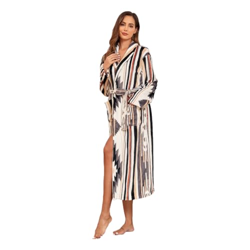 RONGTAI Damen B001 Bademantel, Geometrisches Gelb, Medium von RONGTAI