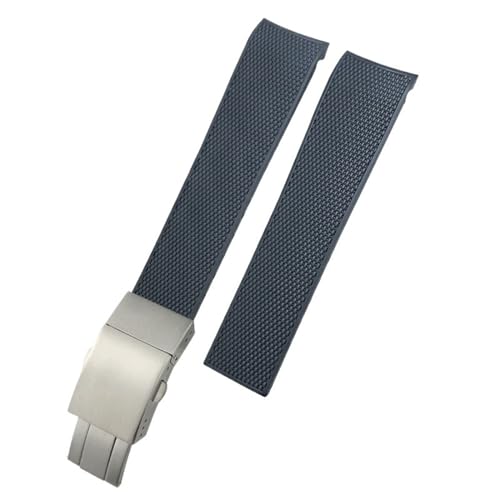 RONGYEDE Gummi-Uhrenarmband für Longines Hydroconquest L3 781 782 VHP Uhrenarmbänder 19 mm 20 mm 21 mm Schwarz/Blau(Größe:19 mm) von RONGYEDE