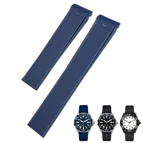 RONGYEDE Uhrenarmband aus Gummi Silikon 20 mm 22 mm passend für Tag Heuer Carrera Aquaracer 300 WAY201A WAY211C Uhrenzubehör(Größe:21 mm) von RONGYEDE