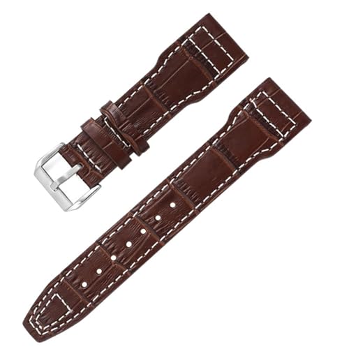 RONGYEDE Uhrenarmband aus echtem Leder 20 mm 21 mm 22 mm Bambusmaserung Nieten Uhrenarmband für IWC Mark Pilot Portugieser Uhrenarmband Zubehör(Größe:20 mm) von RONGYEDE