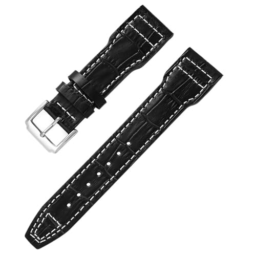 RONGYEDE Uhrenarmband aus echtem Leder 20 mm 21 mm 22 mm Bambusmaserung Nieten Uhrenarmband für IWC Mark Pilot Portugieser Uhrenarmband Zubehör(Größe:21 mm) von RONGYEDE