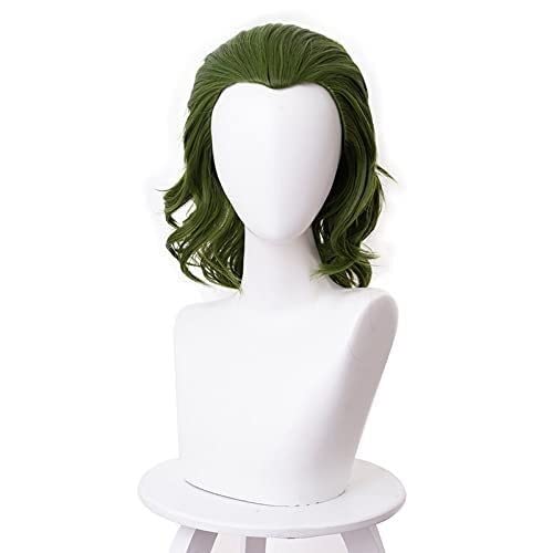 RONGYEDE-Wig Anime Cosplay 2019 Joker Origin Movie Clown Joker Perücke Cosplay Kostüm Joaquin Phoenix Arthur Fleck Lockiges grünes hitzebeständiges Kunsthaar von RONGYEDE