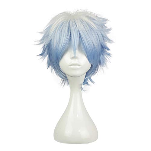 RONGYEDE-Wig Anime Cosplay Anime Gintama Sakata Gintoki Wig Cosplay Costume Silver Soul Men & Women Short Hair Halloween Party Wigs von RONGYEDE