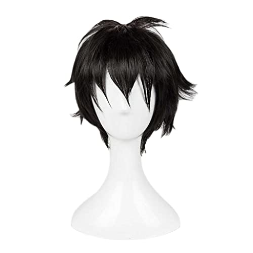 RONGYEDE-Wig Anime Cosplay Anime-Perücke Future Diary Cosplay Amano Yukiteru Perücke kurze schwarze Perücke Kostüm-Halloween-Perücke for Halloween Kostümparty Anime-Show von RONGYEDE