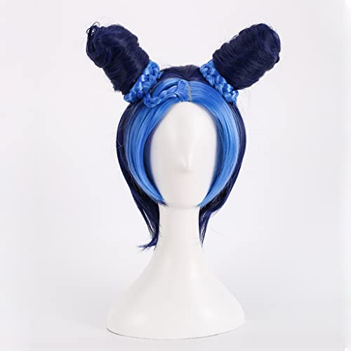 RONGYEDE-Wig Anime Cosplay Anime-Perücke JoJo's Bizarre Adventure Cosplay Jolyne Cujoh-Perücke blaue Perücke Kostüm-Halloween-Perücke for Halloween Kostümparty Anime-Show von RONGYEDE