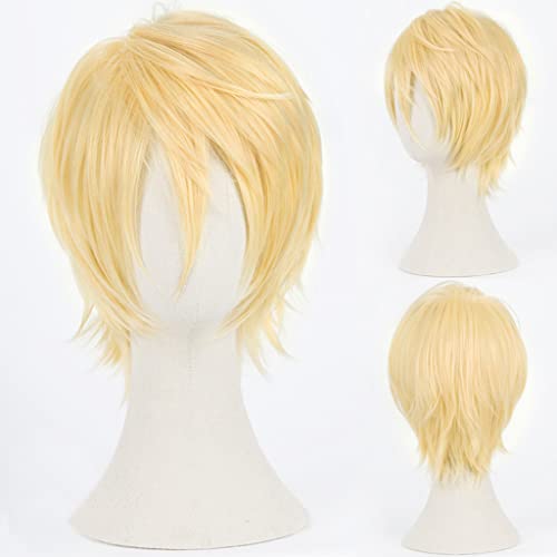 RONGYEDE-Wig Anime Cosplay Anime-Perücke Kuroko no Basuke Cosplay Ryota Kise-Perücke kurze blonde Perücke Kostüm-Halloween-Perücke for Halloween Kostümparty Anime-Show von RONGYEDE