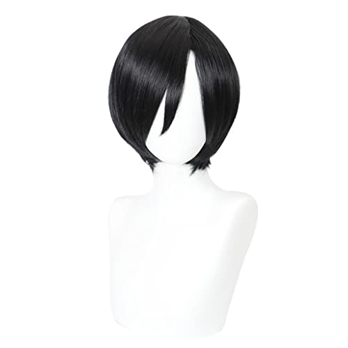 RONGYEDE-Wig Anime Cosplay Anime-Perücke Resident Evil Cosplay Ada Wong Perücke kurze schwarze Perücke Kostüm-Halloween-Perücke for Halloween Kostümparty Anime-Show Cosplay-Event Konzerte von RONGYEDE