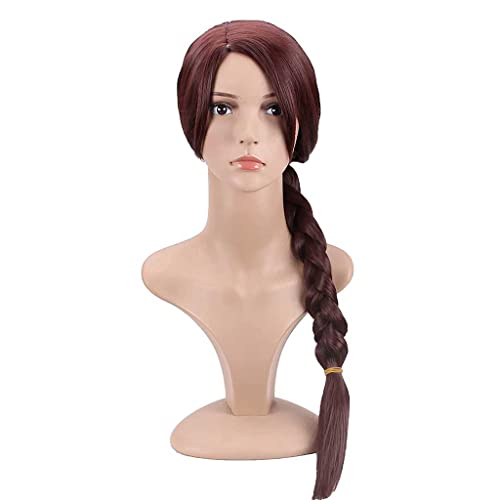 RONGYEDE-Wig Anime Cosplay Anime-Perücke for Lara Croft Cosplay-Perücke lange braune Zopfperücke Kostüm-Halloween-Perücke for Halloween Kostümparty Anime-Show Cosplay-Event Konzerte von RONGYEDE